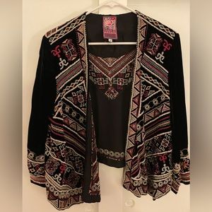 Johnny was velvet embroidered jacket
